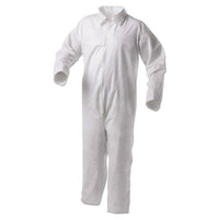 KleenGuard™ A35 Liquid & Particle Protection Coveralls, Zipper Front, Large, White, 25/Carton Coveralls - Office Ready