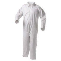 KleenGuard™ A35 Liquid & Particle Protection Coveralls, Zipper Front, Large, White, 25/Carton