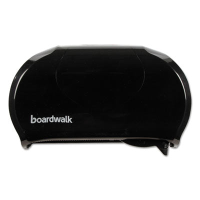 Boardwalk® Standard Twin Toilet Tissue Dispenser, 13 x 8 3/4, Black Toilet Paper Dispensers-Standard Roll, Twin - Office Ready