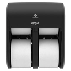 Georgia Pacific?« Professional Compact?« Quad?« Vertical Four Roll Coreless Tissue Dispenser, 11.75 x 6.9 x 13.25, Black