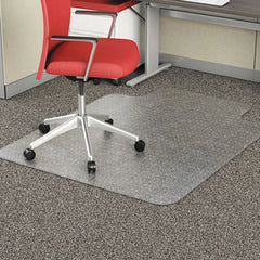 Alera® Studded Chair Mat for Flat Pile Carpet, 45 x 53, Wide Lipped, Clear