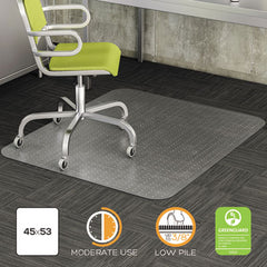 deflecto® DuraMat® Moderate Use Chair Mat for Low Pile Carpeting, 36 x 48, Rectangular, Clear