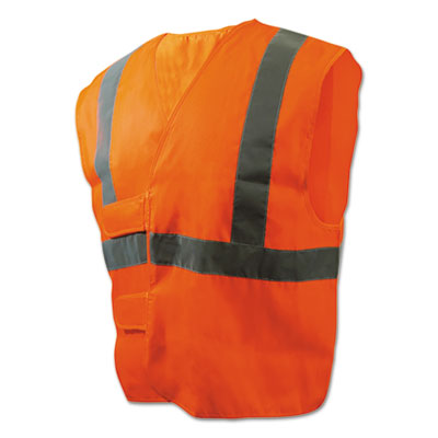 Boardwalk® Class 2 Safety Vests, Standard, Orange/Silver Apparel-Safety Vest - Office Ready