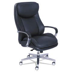 La-Z-Boy® Commercial 2000 Big & Tall Executive Chair, Supports Up to 400 lb, 20.5" to 23.5" Seat Height, Black Seat/Back, Silver Base