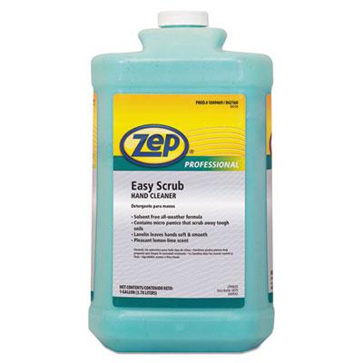 Zep Professional® Easy Scrub Industrial Hand Cleaner, Easy Scrub, Lemon, 1 gal Bottle, 4/Carton Liquid Soap, Pumice/Scrubber - Office Ready