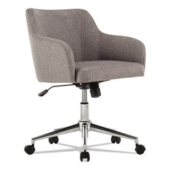 Alera® Captain Series Mid-Back Chair, Supports Up to 275 lb, 17.5" to 20.5" Seat Height, Gray Tweed Seat/Back, Chrome Base