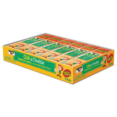 Keebler® Sandwich Crackers, Club and Cheddar, 8 Cracker Snack Pack, 12/Box Food-Crackers - Office Ready