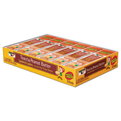 Keebler® Sandwich Crackers, Toast and Peanut Butter, 8 Cracker Snack Pack, 12/Box Crackers - Office Ready