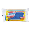 S.O.S® All Surface Scrubber Sponge, 2.5 x 4.5, 0.9" Thick, Dark Blue, 12/Carton Sponges-Scrub Sponge - Office Ready