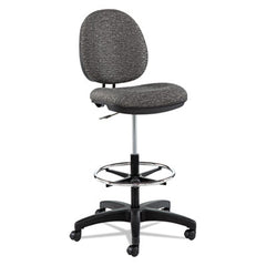 Alera® Interval Series Swivel Task Stool, Supports 275 lb, 23.93" to 34.53" Seat Height, Graphite Gray Seat/Back, Black Base