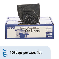 Stout® by Envision™ Total Recycled Content Plastic Trash Bags, 60 gal, 1.5 mil, 36" x 58", Brown/Black, 100/Carton
