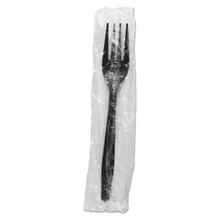 Boardwalk® Heavyweight Wrapped Polypropylene Cutlery, Fork, Black, 1,000/Carton
