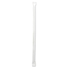 Boardwalk® Wrapped Jumbo Straws, 7.75", Polypropylene, Clear, 12,000/Carton