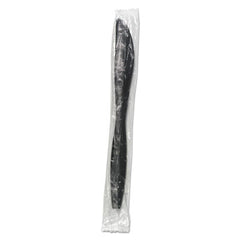 Boardwalk® Heavyweight Wrapped Polypropylene Cutlery, Knife, Black, 1,000/Carton
