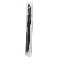 Boardwalk® Heavyweight Wrapped Polystyrene Cutlery, Knife, Black, 1,000/Carton Utensils-Disposable Knife - Office Ready