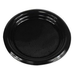 Boardwalk® Hi-Impact Plastic Dinnerware, Plate, 6" dia, Black, 1,000/Carton