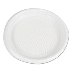 Boardwalk® Hi-Impact Plastic Dinnerware, Plate, 9" dia, White, 500/Carton