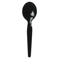 Boardwalk® Heavyweight Polystyrene Cutlery, Soup Spoon, Black, 1000/Carton Utensils-Disposable Soup Spoon - Office Ready