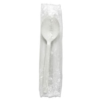 Boardwalk® Heavyweight Wrapped Polypropylene Cutlery, Soup Spoon, White, 1,000/Carton Utensils-Disposable Soup Spoon - Office Ready
