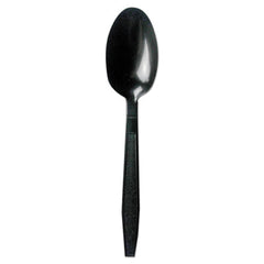 Boardwalk® Heavyweight Polypropylene Cutlery, Teaspoon, Black, 1000/Carton