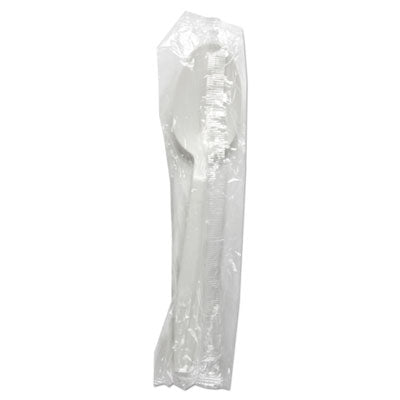 Boardwalk® Heavyweight Wrapped Polypropylene Cutlery, Teaspoon, White, 1,000/Carton Utensils-Disposable Teaspoon - Office Ready