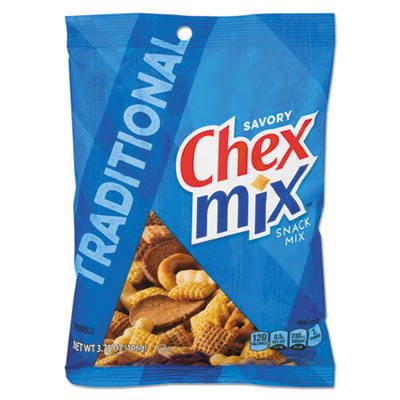 Chex Mix® Varieties, Traditional Flavor Trail Mix, 3.75 oz Bag, 8/Box Food-Crackers - Office Ready