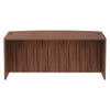 Alera® Valencia™ Series Bow Front Desk Shell, 71" x 41.38" x 29.63", Modern Walnut Desks-Desk Shells - Office Ready