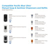 Georgia Pacific® Professional Pacific Blue Ultra™ Soap/Sanitizer Dispenser, 1,200 mL, White Soap Dispensers-Liquid, Manual - Office Ready