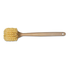 Boardwalk® Utility Brush, Cream Polypropylene Bristles, 5.5 Brush, 14.5" Tan Plastic Handle