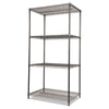 Alera® Black Anthracite Wire Shelving Kit, Four-Shelf, 36w x 18d x 72h, Black Anthracite Shelving Units-Multiuse Shelving-Open - Office Ready