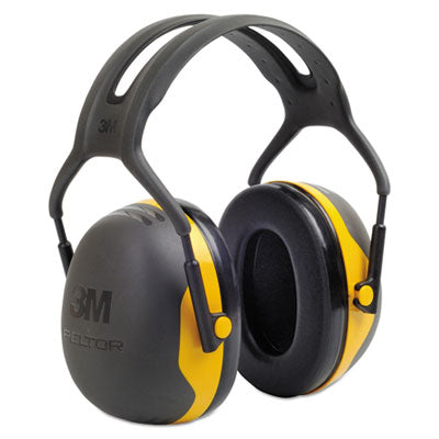3M™ PELTOR™ X Series Earmuffs, 24 dB NRR, Yellow/Black Over the Head Ear Muffs - Office Ready