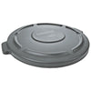 Rubbermaid® Commercial Round Brute® Lid, 26.75" Diameter, Gray Flat-Top Waste Receptacle Lids - Office Ready
