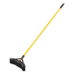 Rubbermaid® Commercial Maximizer™ Push-to-Center Broom, Poly Bristles, 18 x 58.13, Steel Handle, Yellow/Black