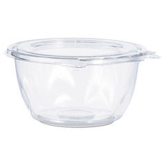 Dart® SafeSeal™ Tamper-Resistant, Tamper-Evident Bowls, Tamper-Evident Bowls with Flat Lid, 16 oz, 5.5" Diameter x 2.7"h, Clear, Plastic, 240/Carton