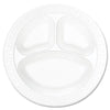 Dart® Concorde® Non-Laminated Foam Dinnerware, 3-Compartment, 10.25" dia, White, 125/Pack, 4 Packs/Carton Dinnerware-Plate, Foam - Office Ready