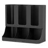 Mind Reader Flume 6-Compartment Upright Coffee Condiment and Cups Organizer, 11.5 x 6.5 x 15, Black Coffee Condiment Stations - Office Ready