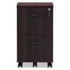 Alera® Valencia™ Series Mobile File/File Pedestal, Left or Right, 2 Legal/Letter-Size File Drawers, Mahogany, 15.38" x 20" x 26.63" File Cabinets-Vertical Pedestal - Office Ready