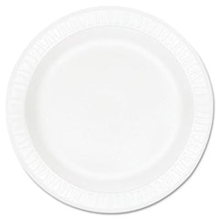 Dart® Concorde® Non-Laminated Foam Dinnerware, 9" dia, White, 125/Pack, 4 Packs/Carton