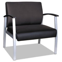 Alera?« metaLounge Series Bariatric Guest Chair, 30.51" x 26.96" x 33.46", Black Seat, Black Back, Silver Base