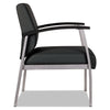 Alera® metaLounge Series Mid-Back Guest Chair, 24.6" x 26.96" x 33.46", Black Seat/Back, Silver Base Chairs/Stools-Guest & Reception Chairs - Office Ready