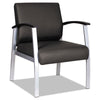 Alera® metaLounge Series Mid-Back Guest Chair, 24.6" x 26.96" x 33.46", Black Seat/Back, Silver Base Chairs/Stools-Guest & Reception Chairs - Office Ready