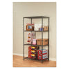 Alera® Black Anthracite Wire Shelving Kit, Four-Shelf, 36w x 24d x 72h, Black Anthracite Shelving Units-Multiuse Shelving-Open - Office Ready