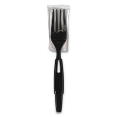 Dixie® SmartStock® Wrapped Heavy-Weight Cutlery Refill, Fork, Black, 960/Carton