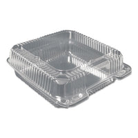 Durable Packaging Plastic Clear Hinged Containers, 9 x 8.63 x 3, Clear, 200/Carton Food Containers-Takeout Base/Lid Combo, Plastic - Office Ready