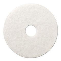 Boardwalk® Polishing Floor Pads, 14" Diameter, White, 5/Carton