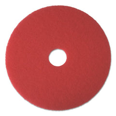 Boardwalk® Buffing Floor Pads, 20" Diameter, Red, 5/Carton