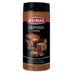 WEIMAN® Leather Wipes, 7 x 8, 30/Canister, 4 Canisters/Carton