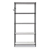 Alera® 5-Shelf Wire Shelving Kit with Casters & Shelf Liners, 36w x 18d x 72h, Black Anthracite Shelving Units-Multiuse Shelving-Open - Office Ready