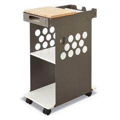 Safco® Mini Rolling Storage Cart, 29.75w x 15.75d x 16.5h, White, 200-lb Capacity