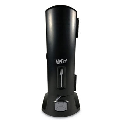 WeGo Dispenser, Forks, 10.22 x 12.5 x 23.75, Black Tower Utensil Dispensers - Office Ready